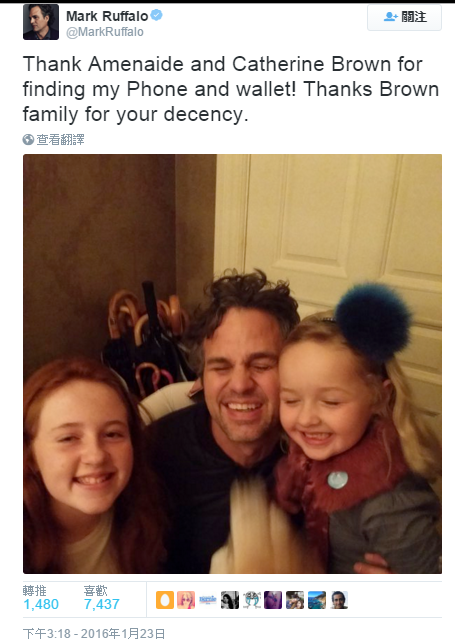 圖片來源：markruffalo/twitter